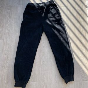black velvet sweat pants